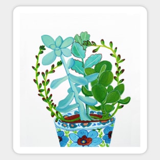 Indian Pot with Succulents Sticker